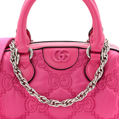 Gucci Nylon Calfskin Enamel GG Matelasse Mini Bowler Bag Lovely 8 of 10
