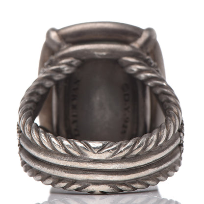 David Yurman Darkened Sterling Silver Diamond Blue Topaz 20mm Chatelaine Ring 56 7.5 4 of 5