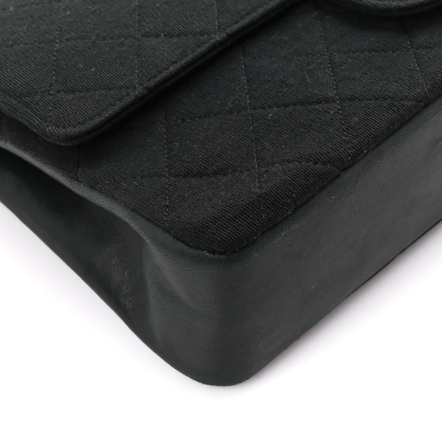 Jersey Quilted Medium Double Flap Black