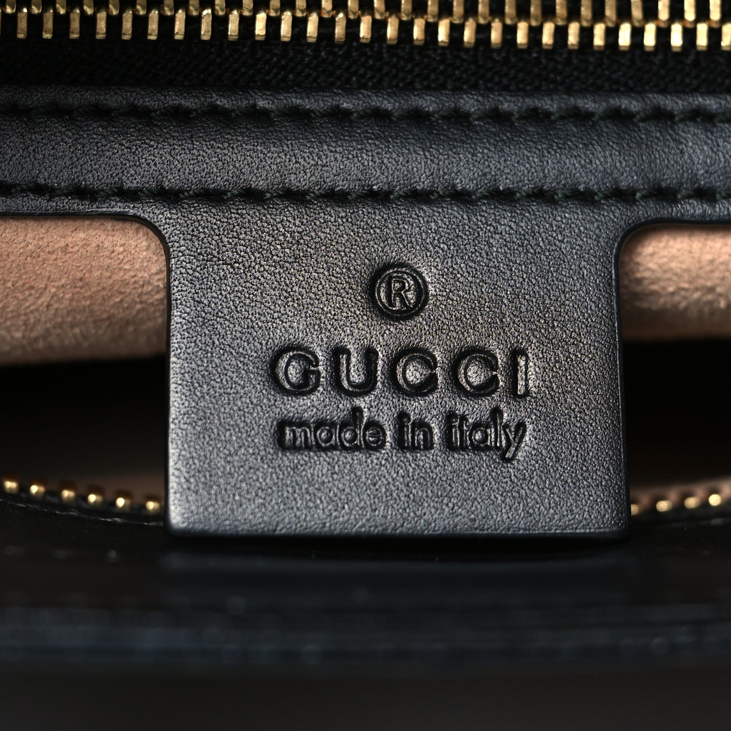 Gucci Guccissima Small Zippered Bucket Tote Black 5 of 9