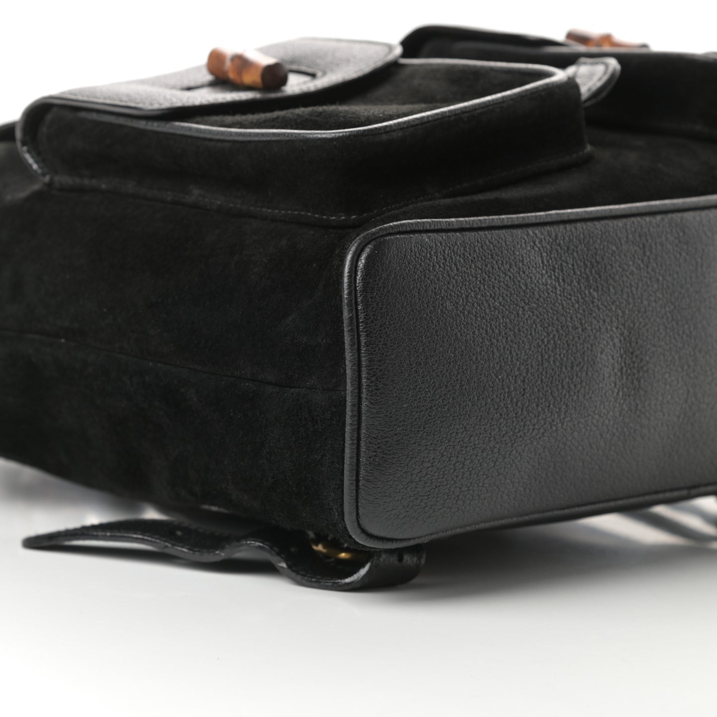 Suede Bamboo Backpack Black