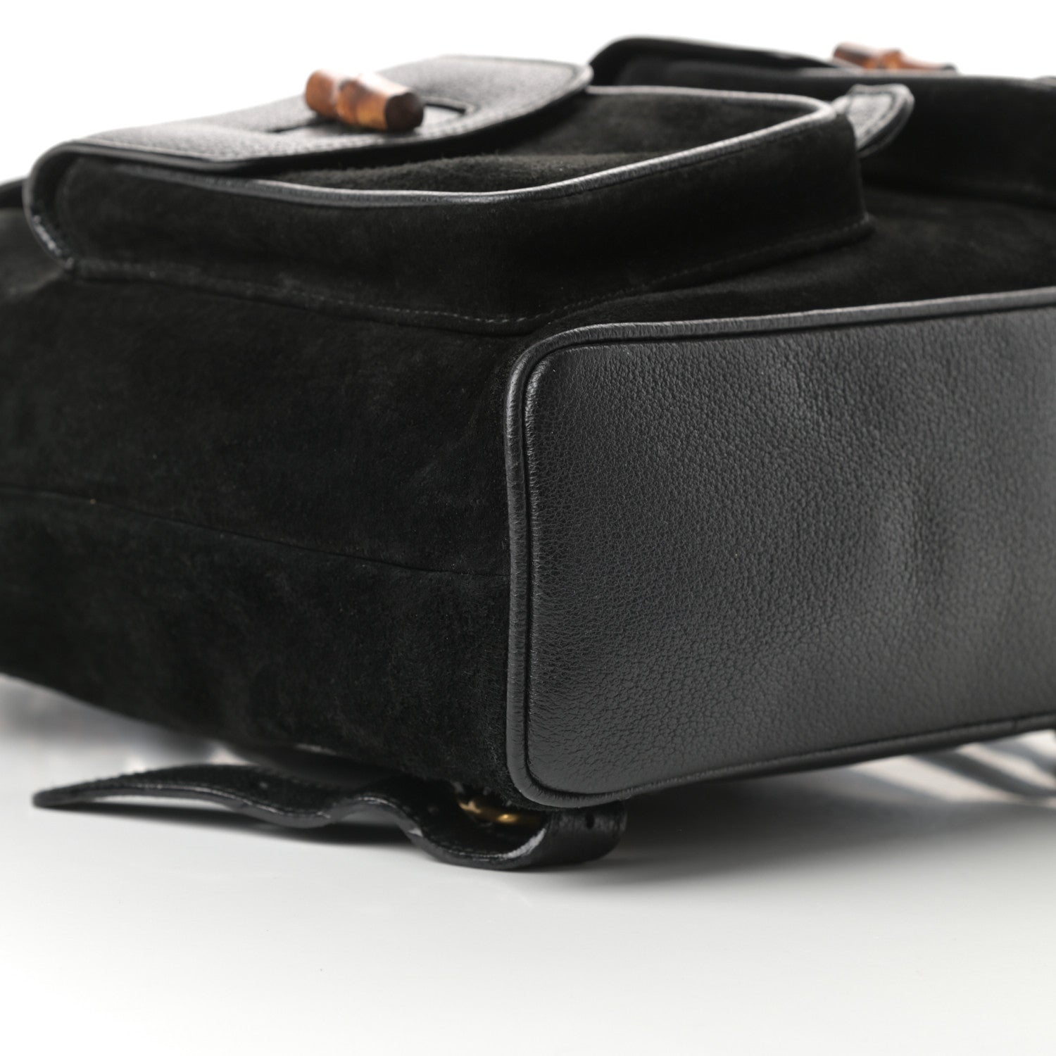 Gucci Suede Bamboo Backpack Black 9 of 10