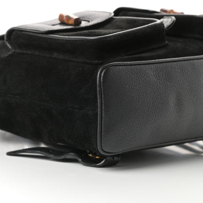 Gucci Suede Bamboo Backpack Black 9 of 10