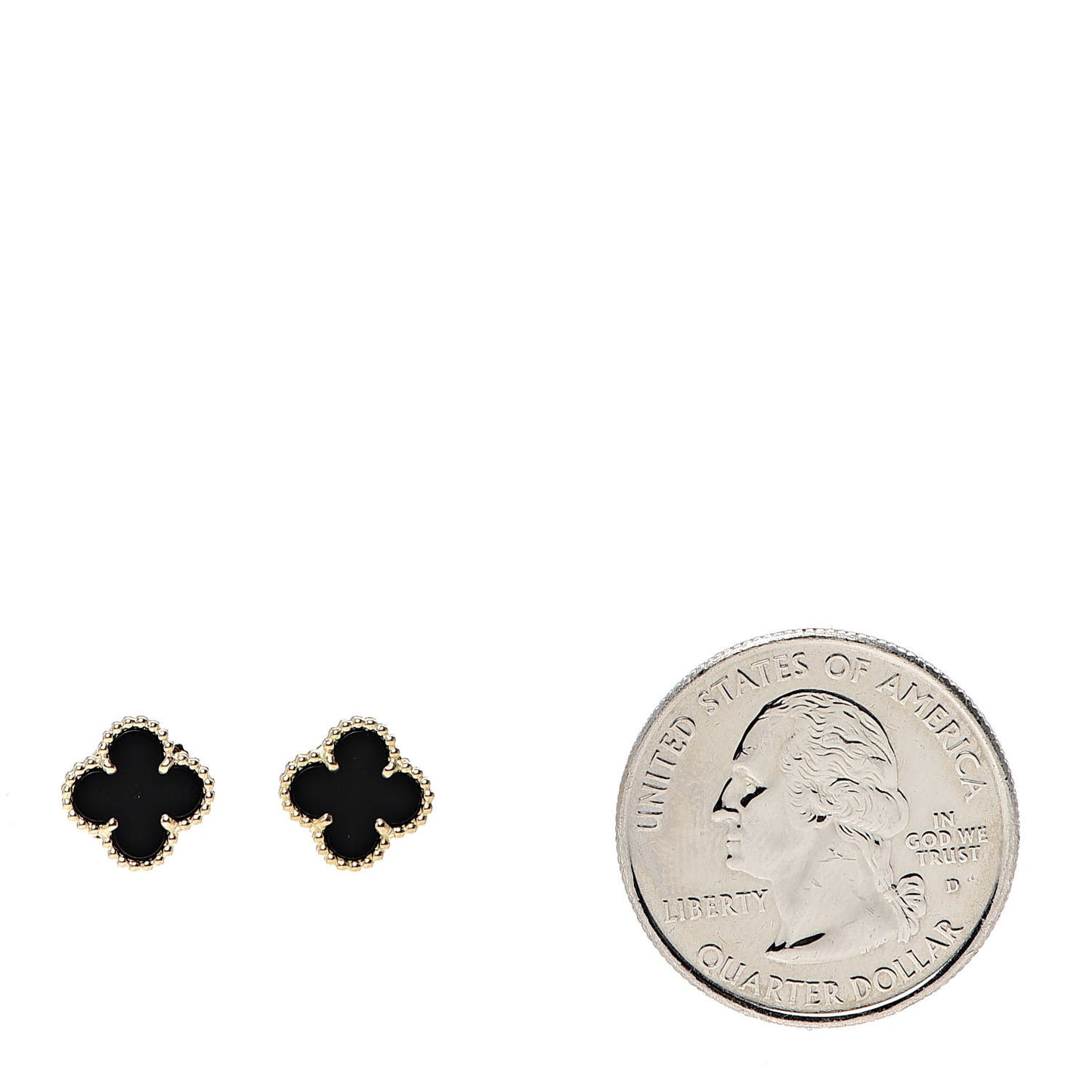 18K Yellow Gold Black Onyx Sweet Alhambra Earrings