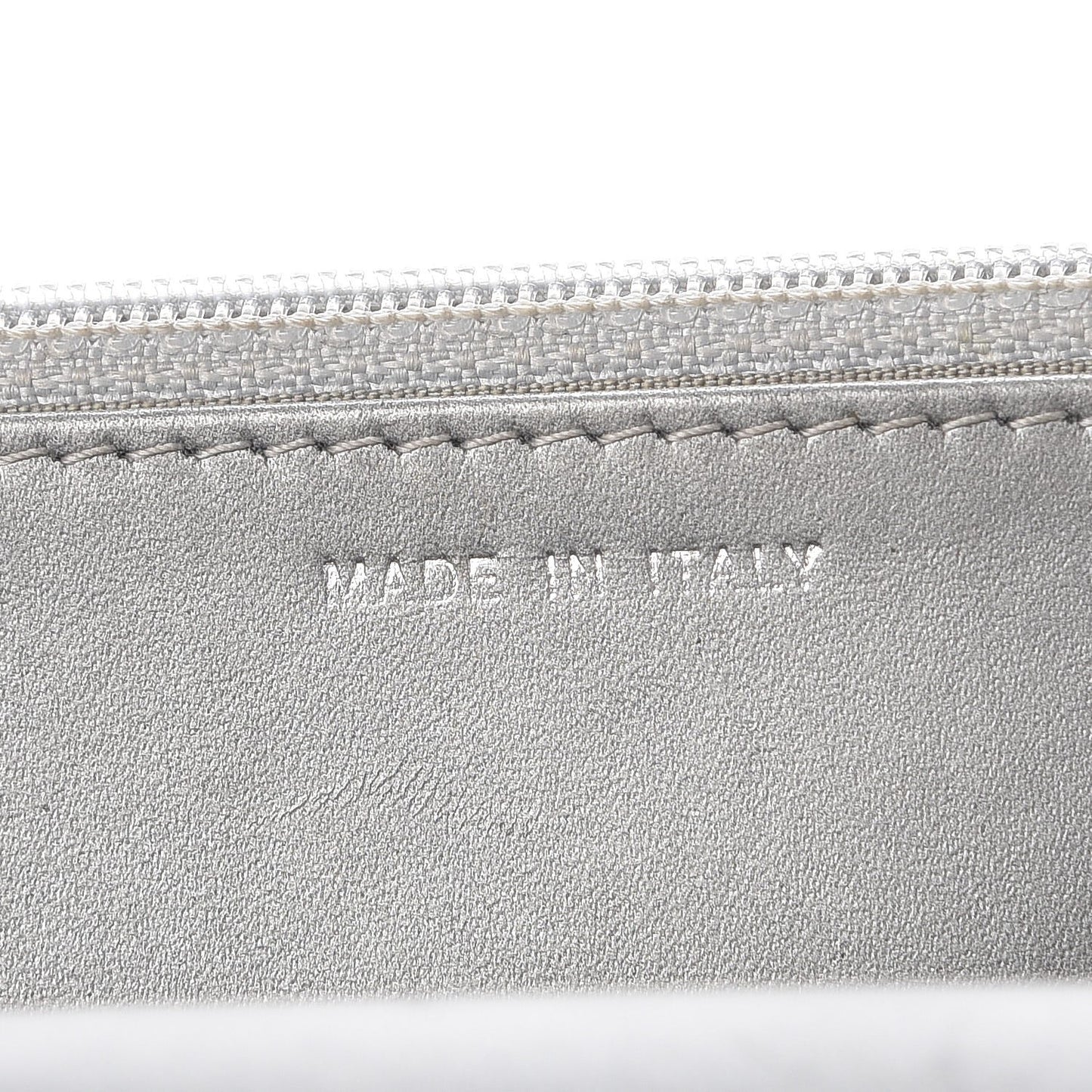 Metallic Distressed Calfskin Quilted Boy Wallet On Chain WOC Silver