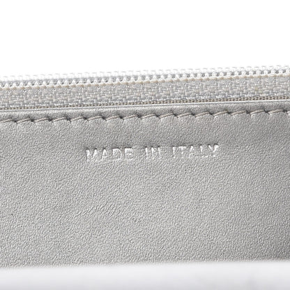 Chanel Metallic Distressed Calfskin Quilted Boy Wallet On Chain WOC Silver 8 of 9