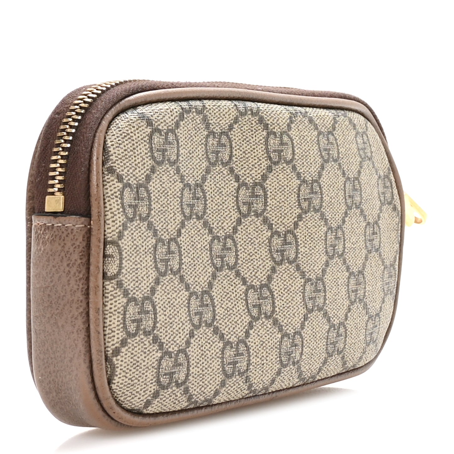 GG Supreme Monogram Ophidia Phone Case Wristlet Brown