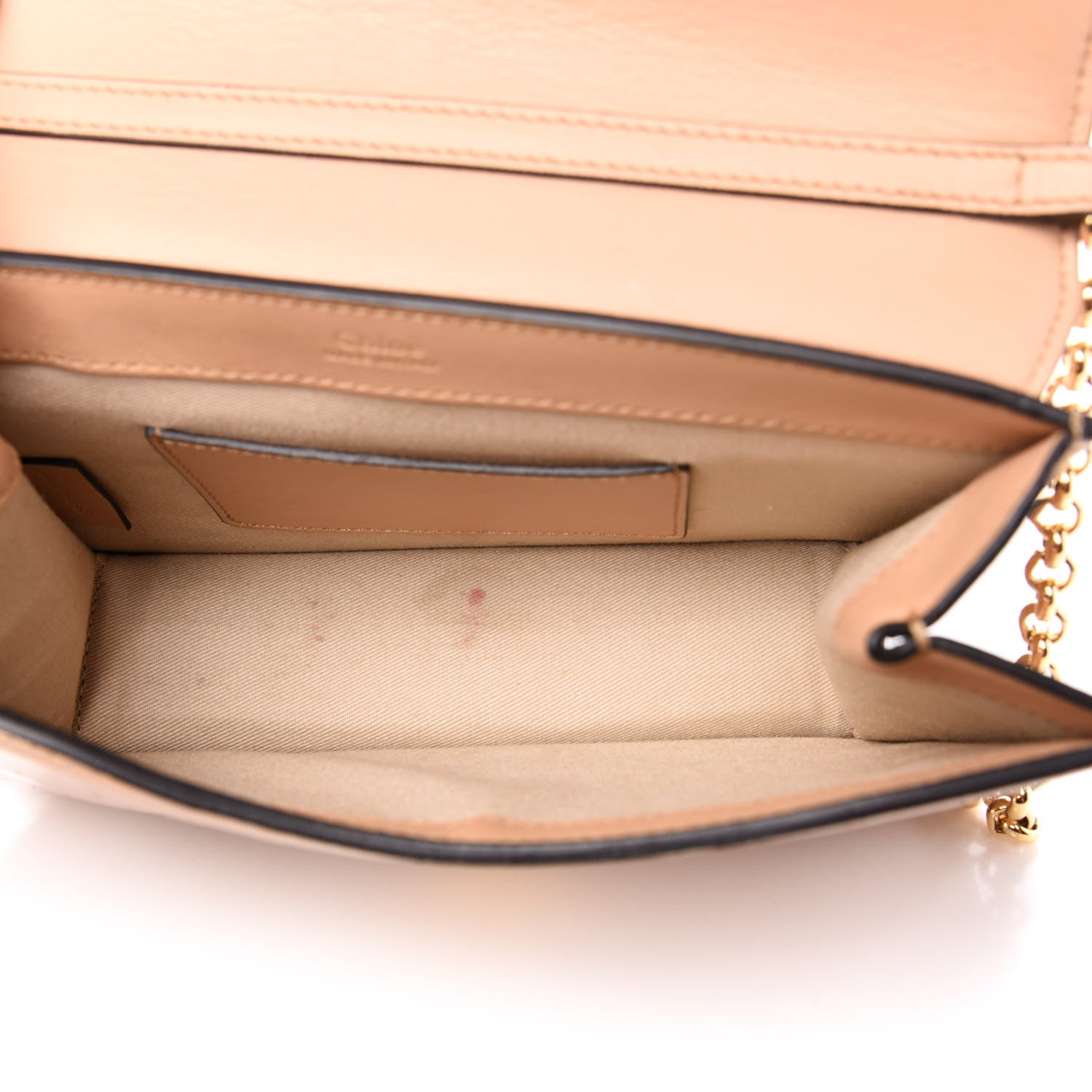 Chloe Calfskin Crocodile Embossed C Shoulder Bag Nut 5 of 11