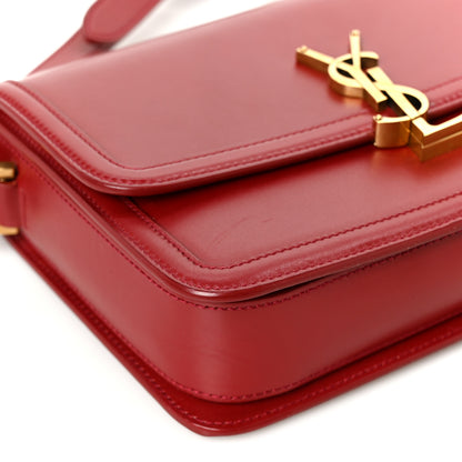 Saint Laurent Box Calfskin Monogram Medium Solferino Satchel Rouge Opyum 10 of 11