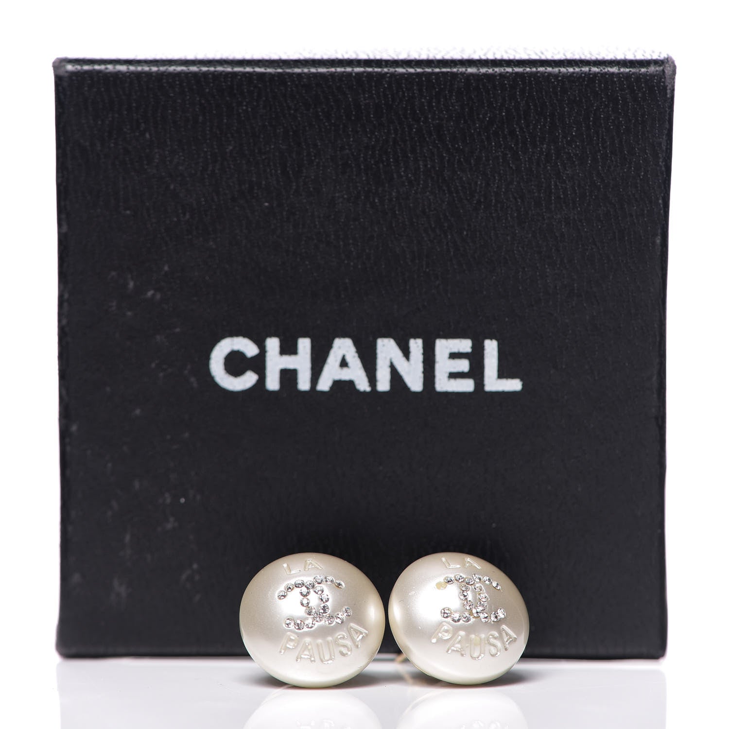 Chanel Pearl Crystal CC La Pausa Earrings 6 of 6