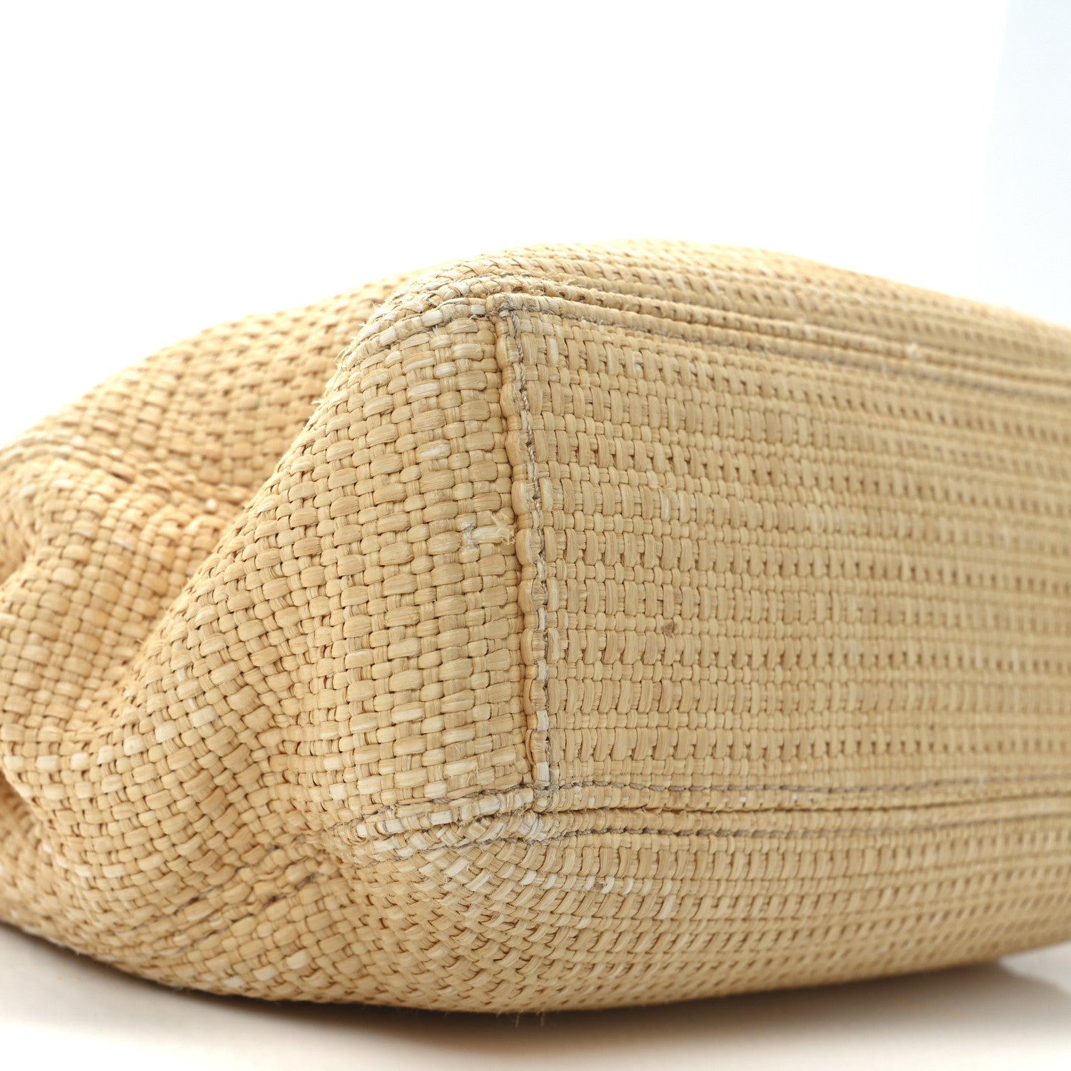 Chanel Woven Straw Raffia Wooden Handle Bag 9 of 10