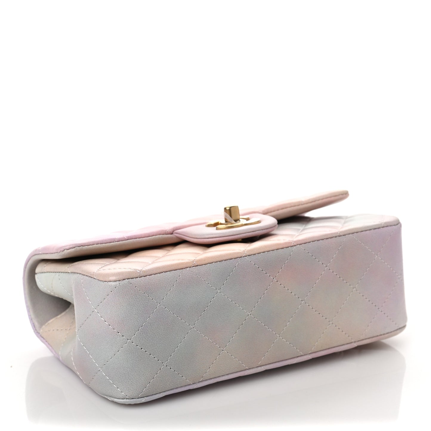 Lambskin Quilted Ombre Mini Top Handle Rectangular Flap Pink Multicolor