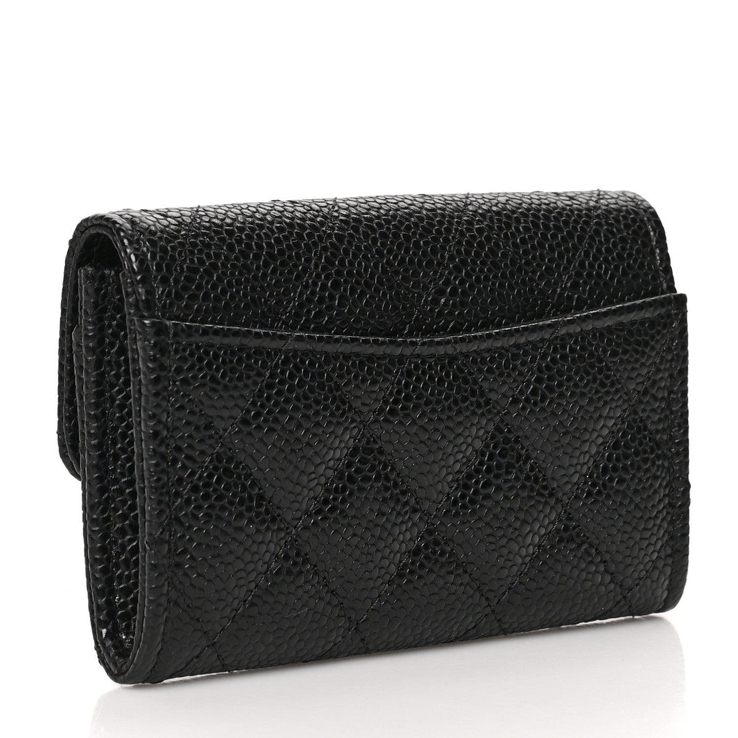 Chanel Caviar Quilted Flap Card Holder Wallet Black 3 of 9
