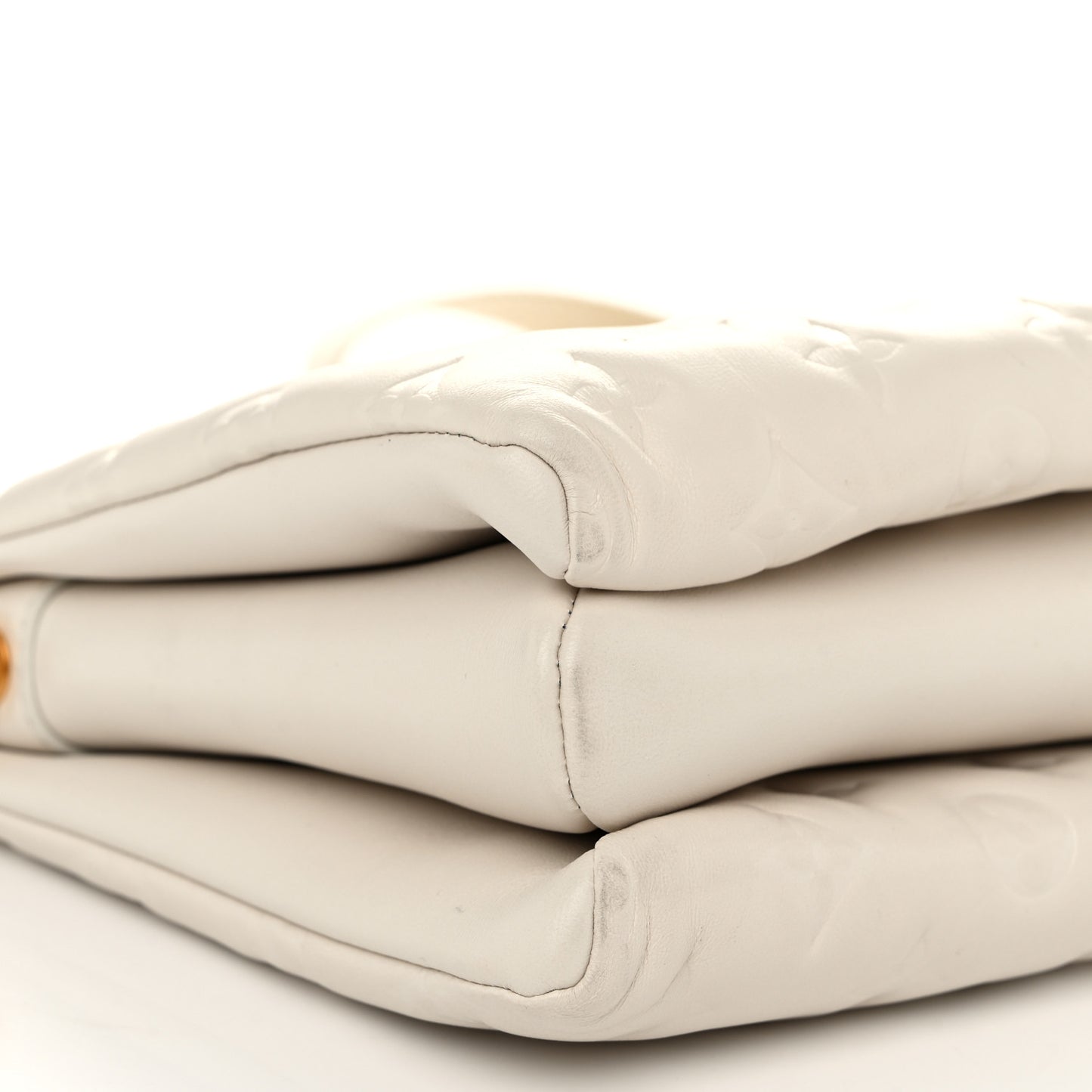 Lambskin Embossed Monogram Coussin PM Beige Cream