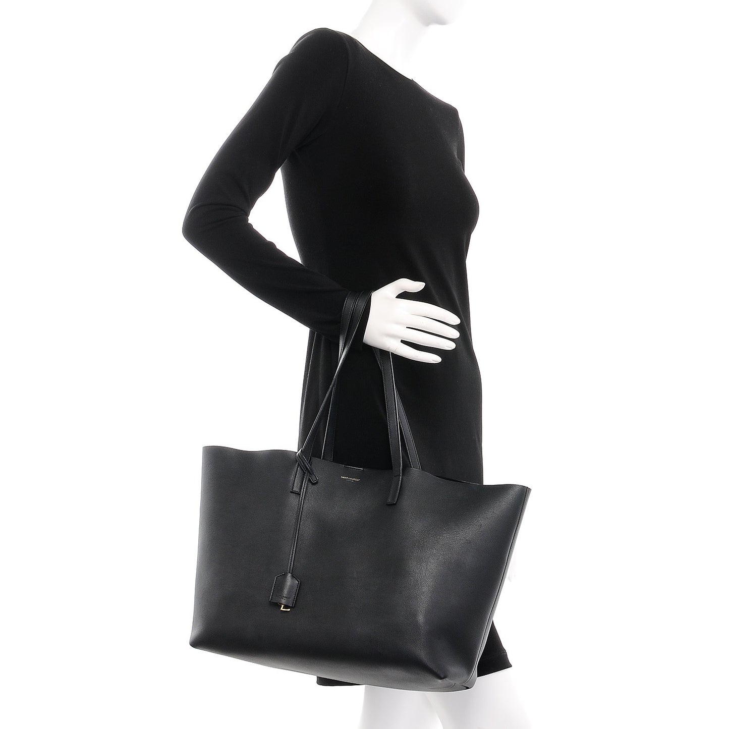 Calfskin Large Shopping Tote Black