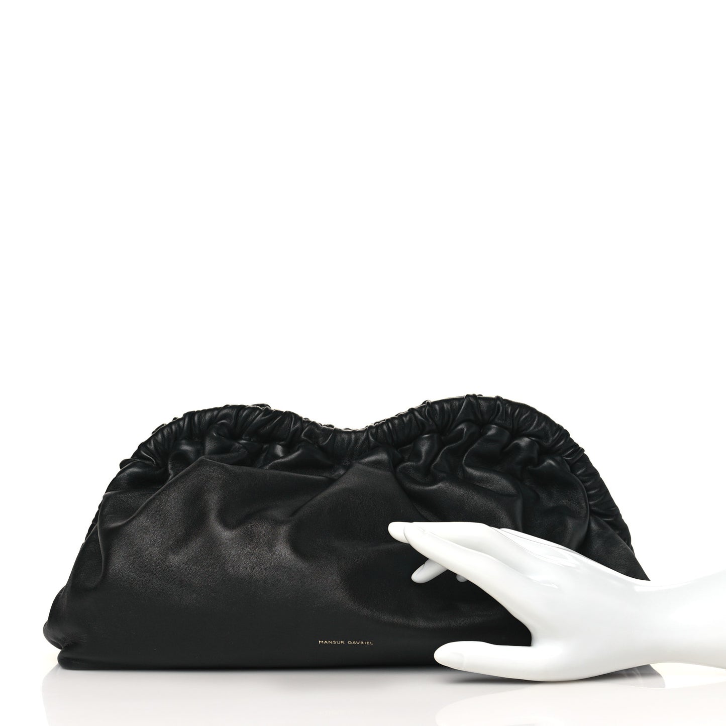 Lambskin Cloud Clutch Black Flamma