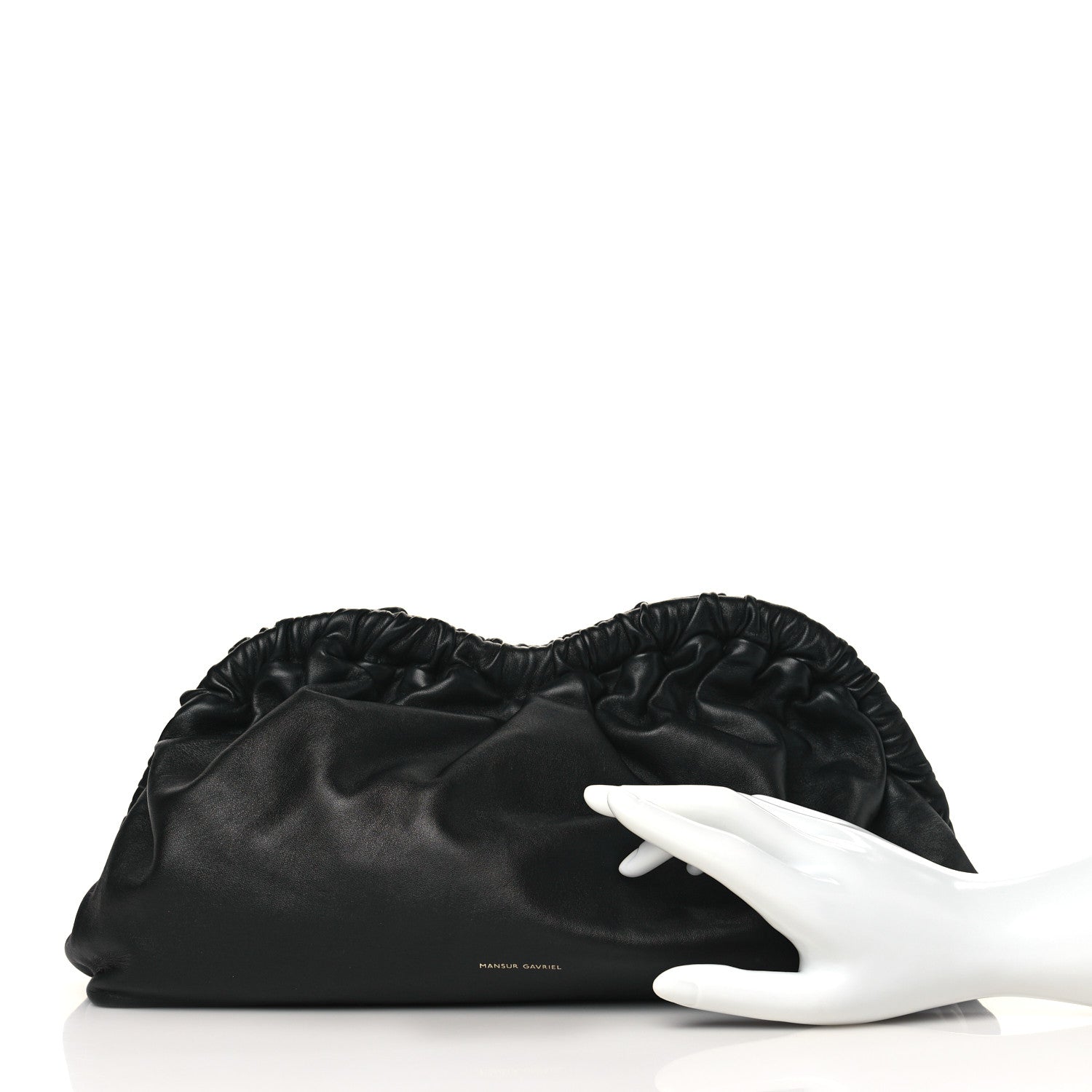 Mansur Gavriel Lambskin Cloud Clutch Black Flamma 3 of 10