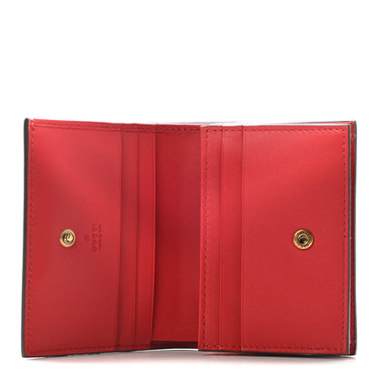 Gucci GG Supreme Monogram Cherry Embellished Card Case Wallet Hibiscus Red 5 of 8