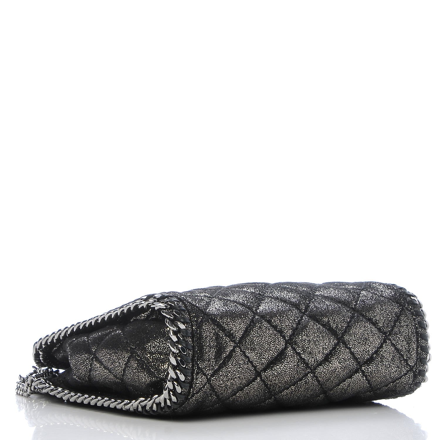 Stella McCartney Chamois Shiny Dotted Quilted Mini Falabella Tote Ruthenium 4 of 8