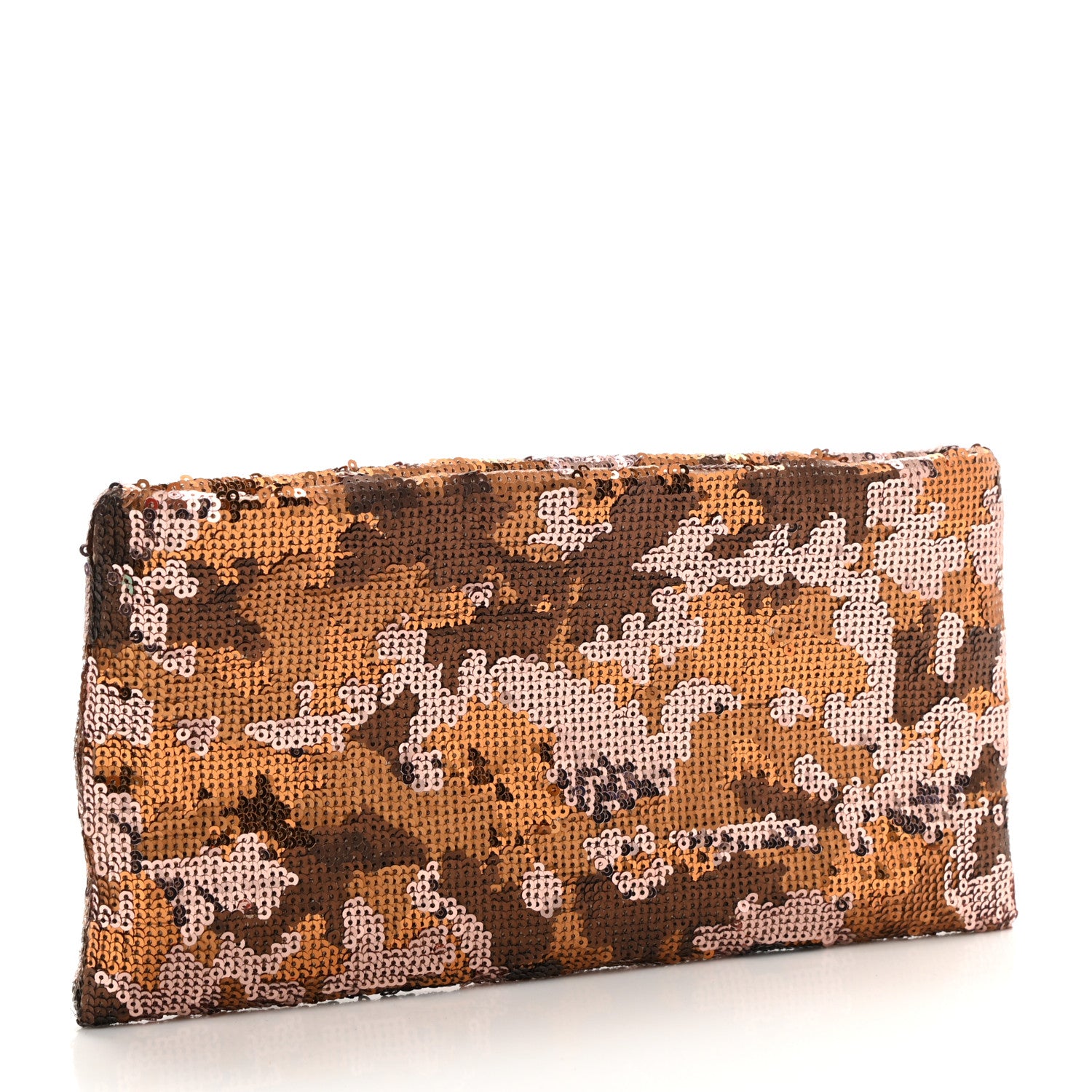 Prada Sequin Camouflage Pochette Clutch Bronze Multicolor 3 of 7