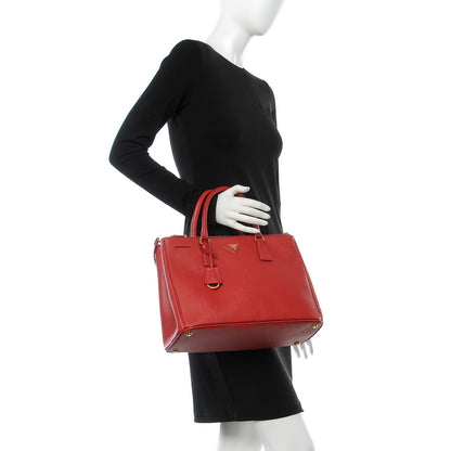 Prada Saffiano Medium Galleria Double Zip Tote Fuoco 2 of 13