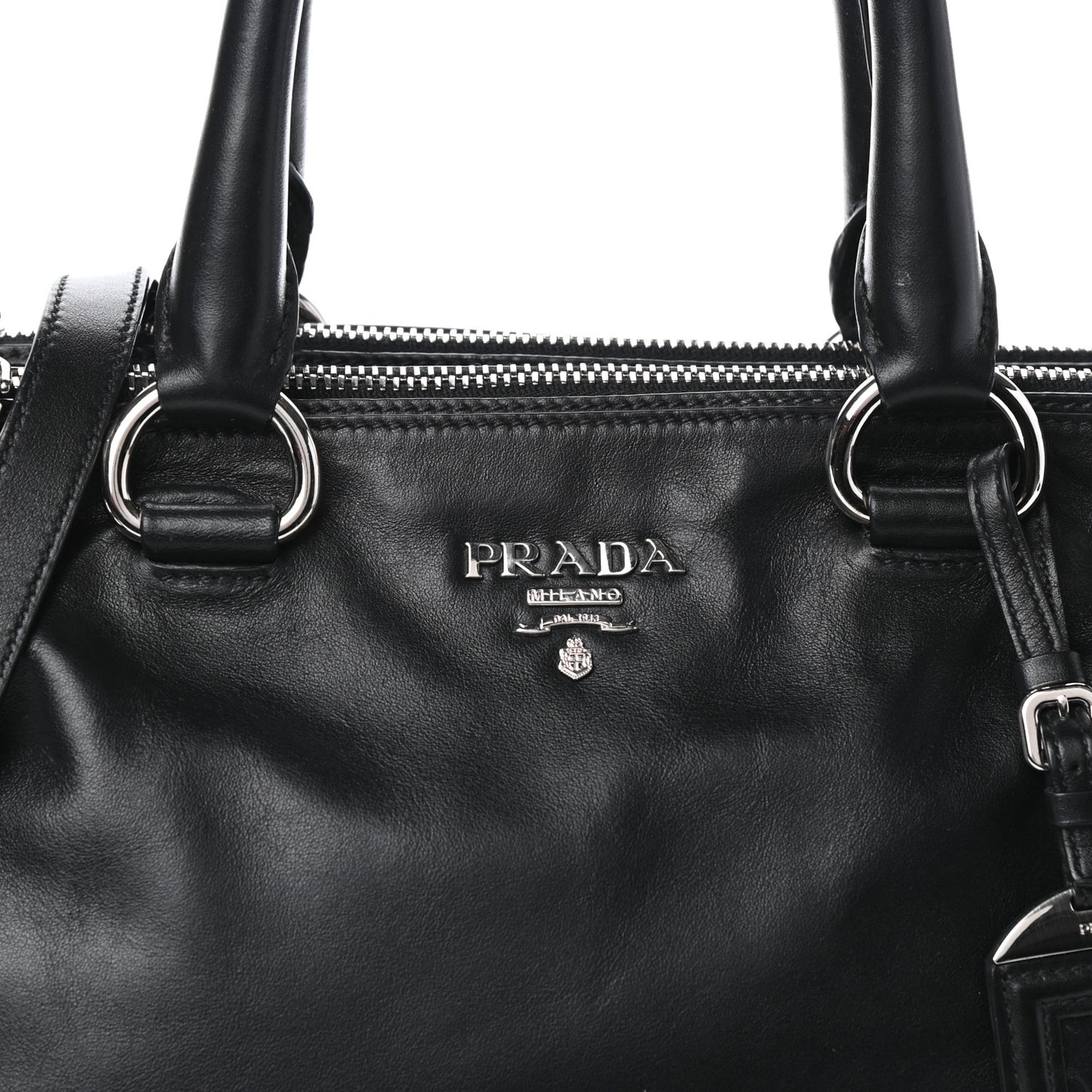 Soft Calfskin Double Zip Shoulder Bag Black