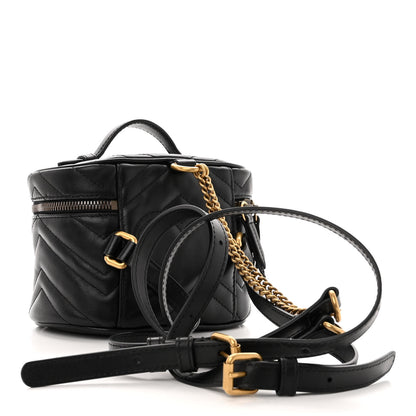 Gucci Calfskin Matelasse Mini GG Marmont Round Backpack Black 3 of 10