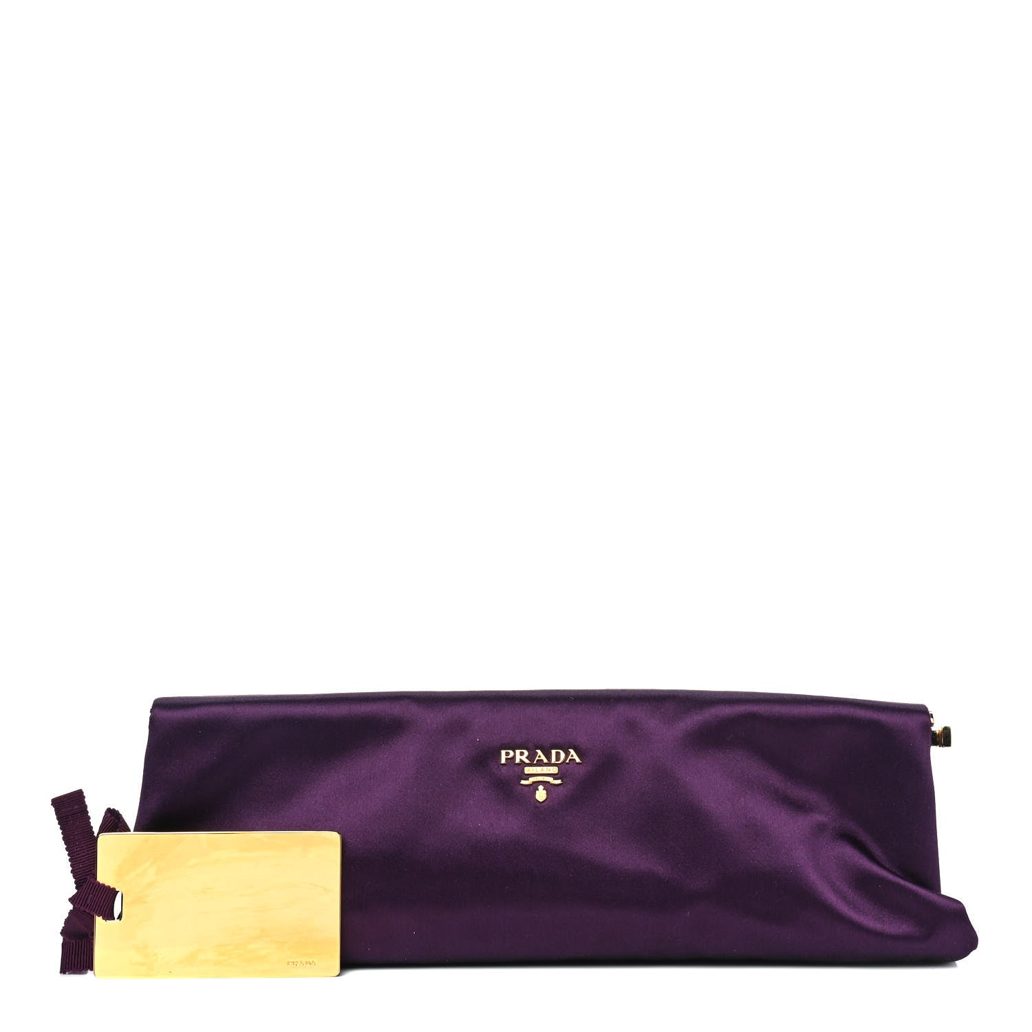 Prada Satin Pochette Clutch Viola 1 of 5