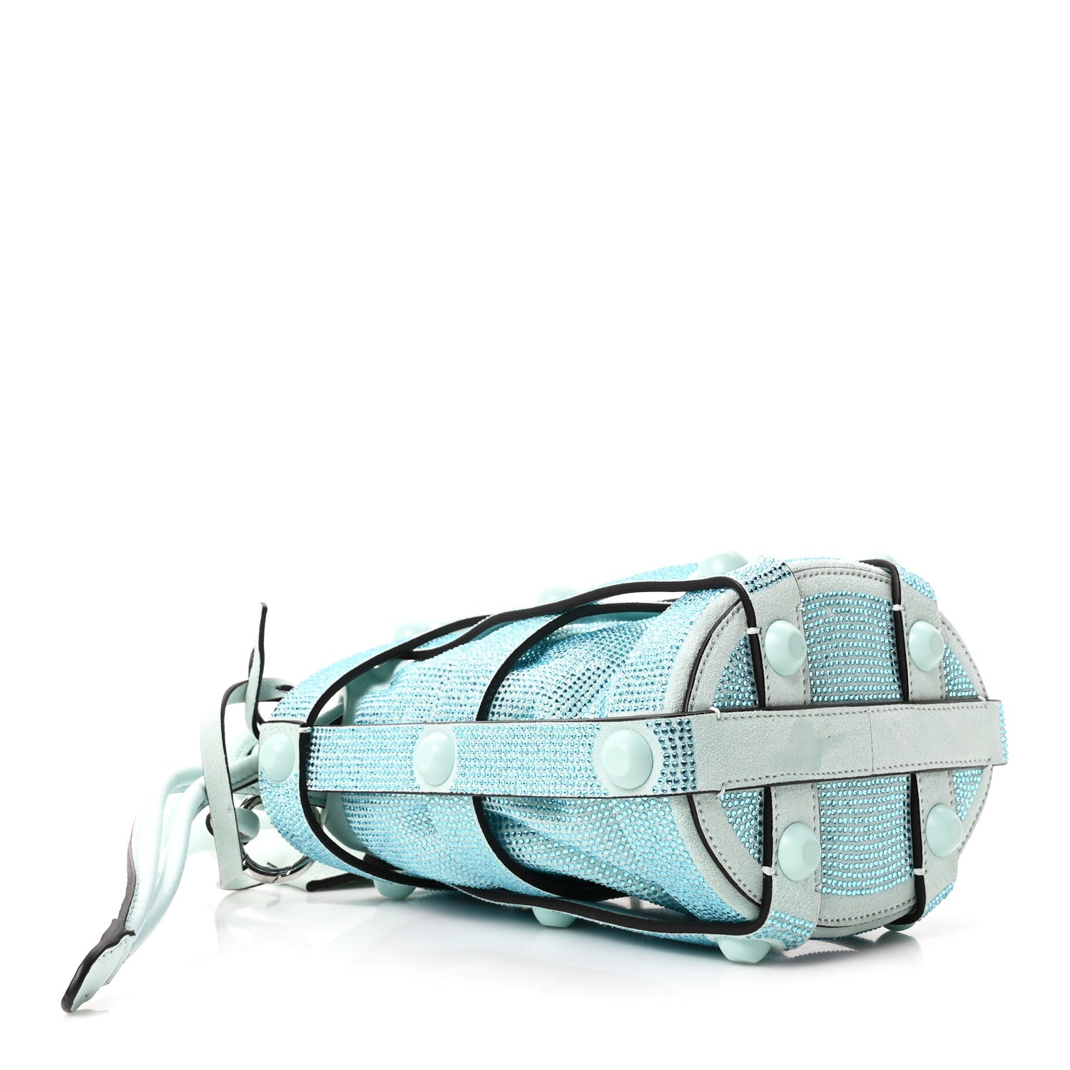 Salvatore Ferragamo Calfskin Crystal Small Cage Bag Blue 1823876