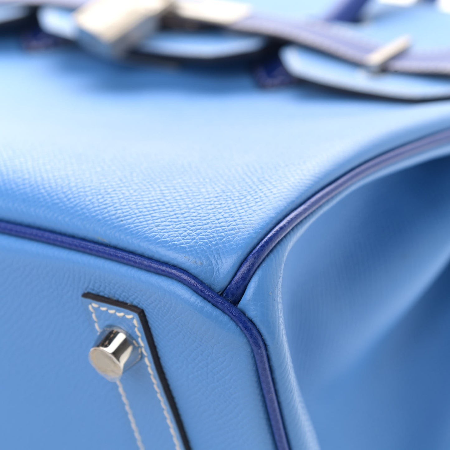 Epsom Horseshoe Bi Color Birkin 30 Bleu Paradis Bleu Electrique