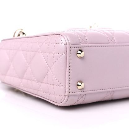 Christian Dior Metallic Lambskin Cannage Mini Lady Dior Lotus 7 of 9