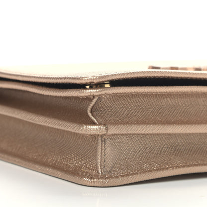 Prada Metallic Saffiano Lux Chain Wallet Quarzo Mordore 7 of 9