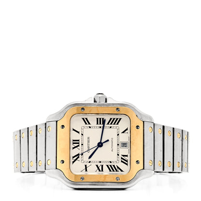 Cartier Stainless Steel 18K Yellow Gold 39.8mm Santos De Cartier Automatic Watch 2 of 6