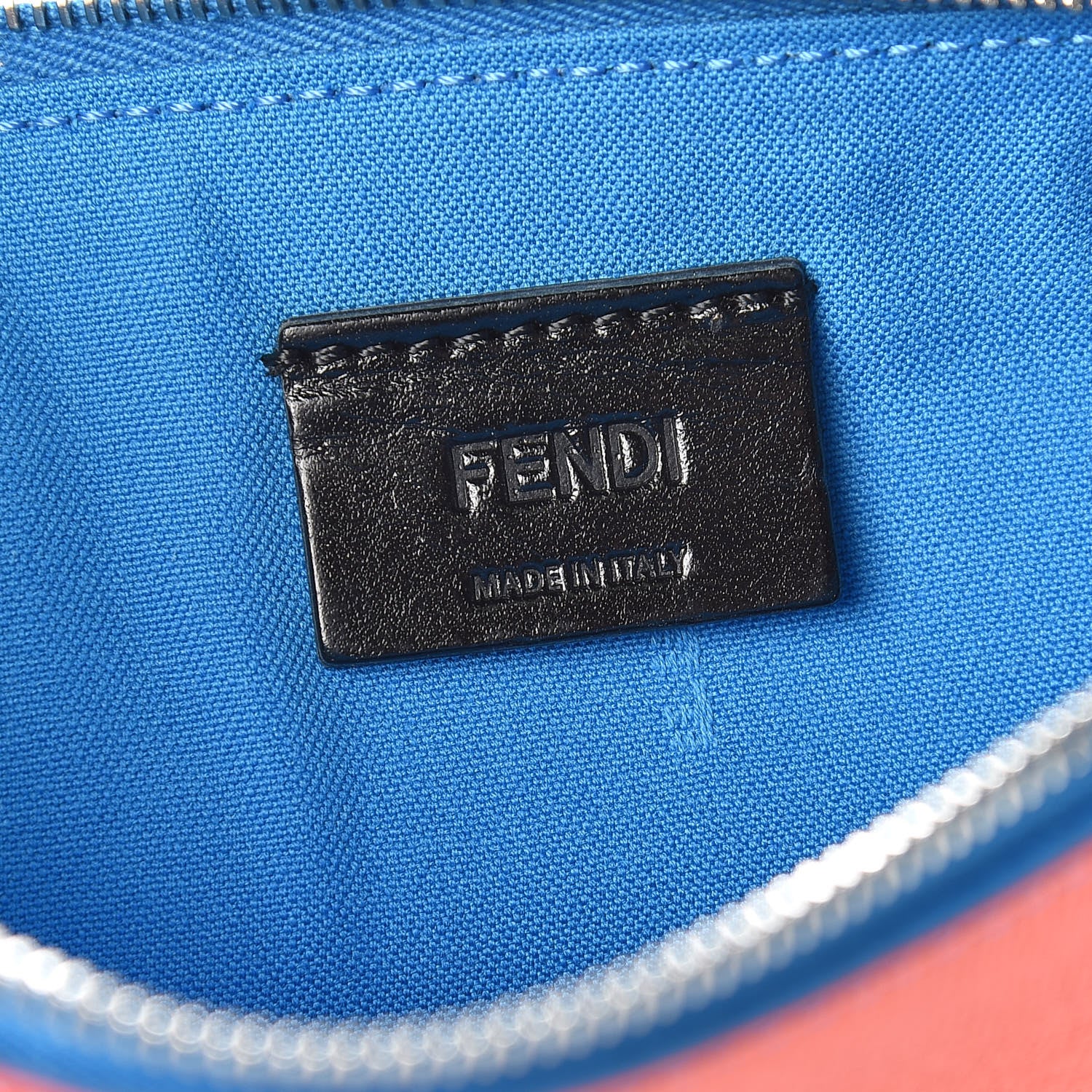 Fendi Vitello Elite Crystal Eye Monster Zip Pouch Royal Blue Papavero Multicolor 6 of 10