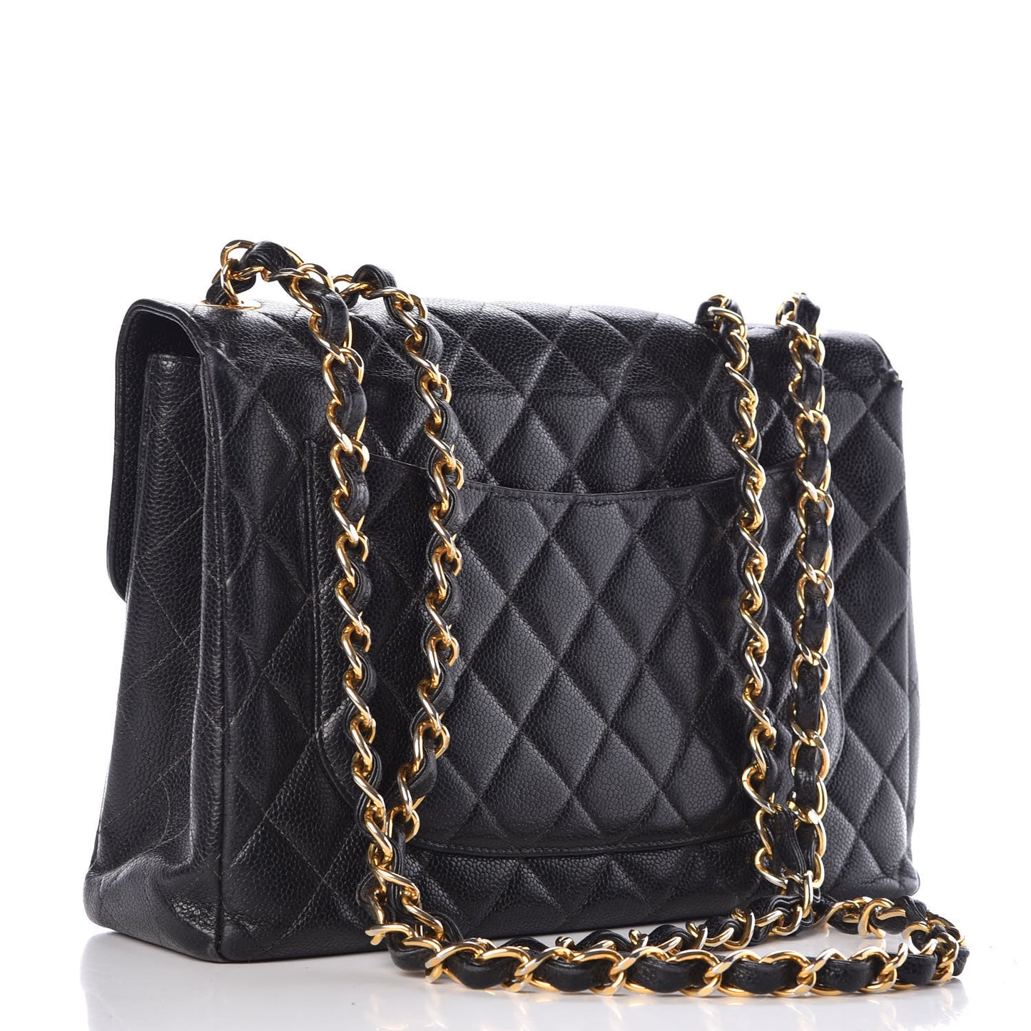 Caviar Quilted Jumbo Single Flap Black