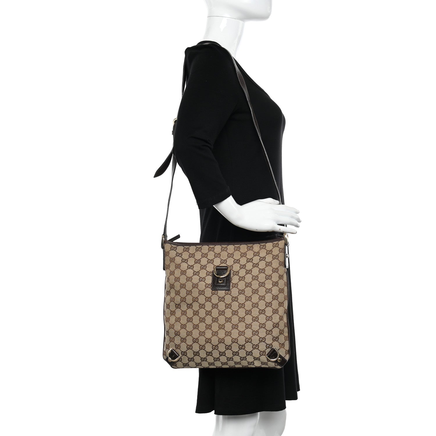 Gucci Monogram Abbey Messenger Bag Dark Brown 2 of 10