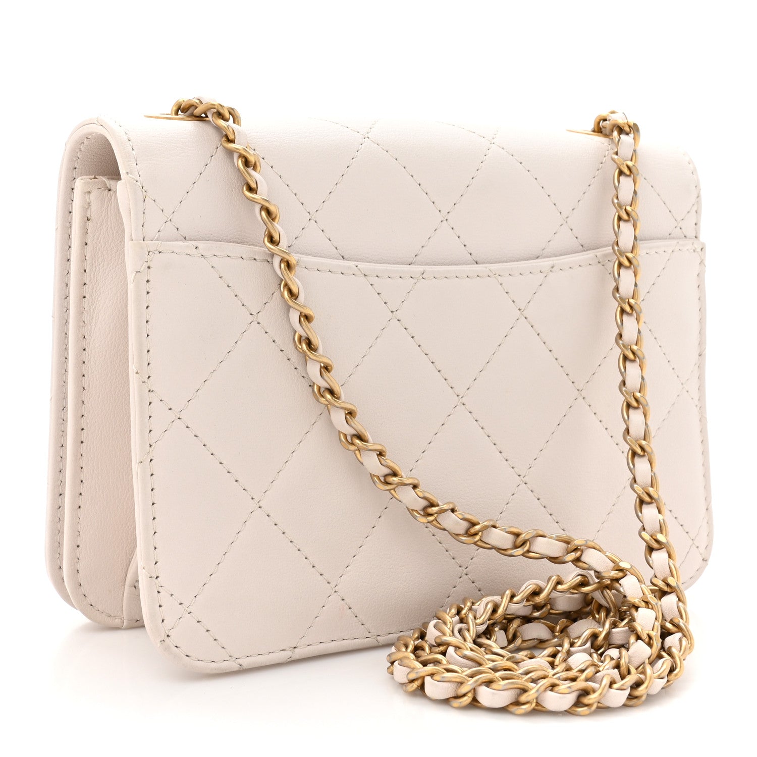 Chanel Calfskin Quilted Mini Bijoux Flap White 3 of 14