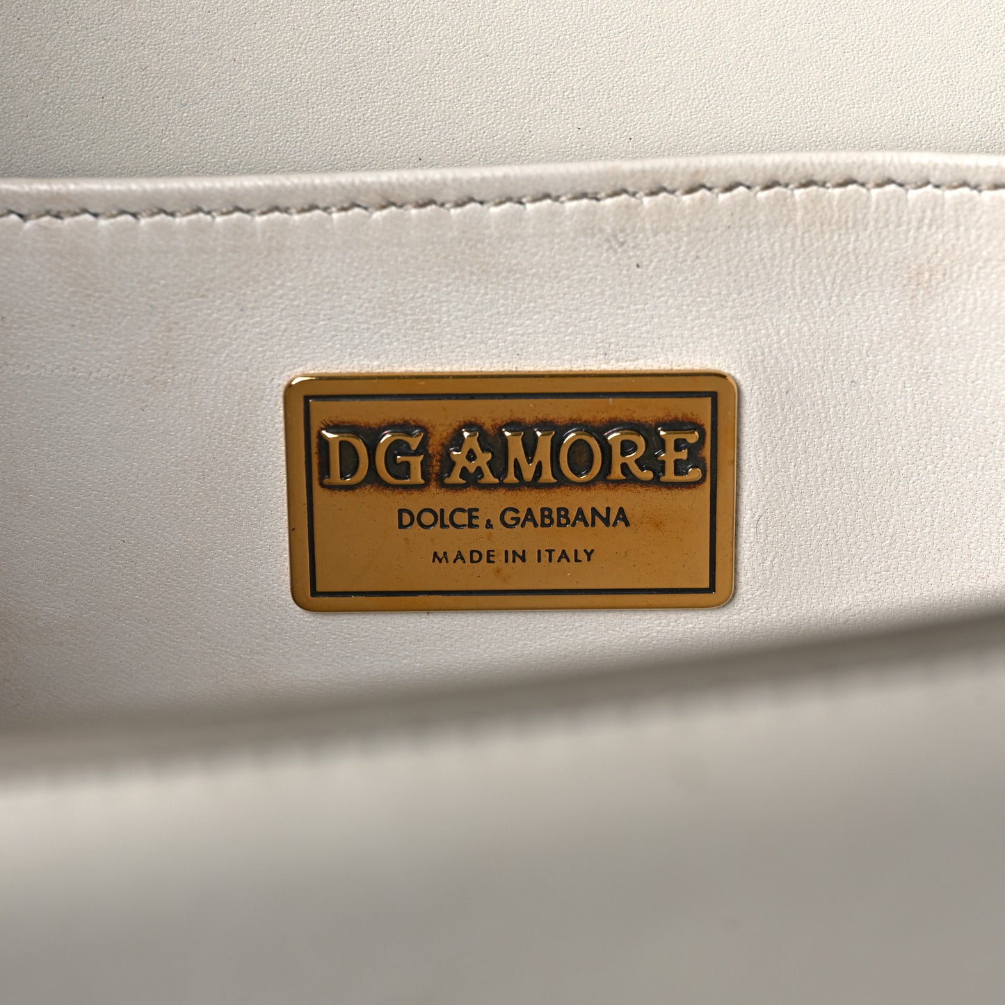 Smooth Calfskin Small DG Amore Envelope Bag White
