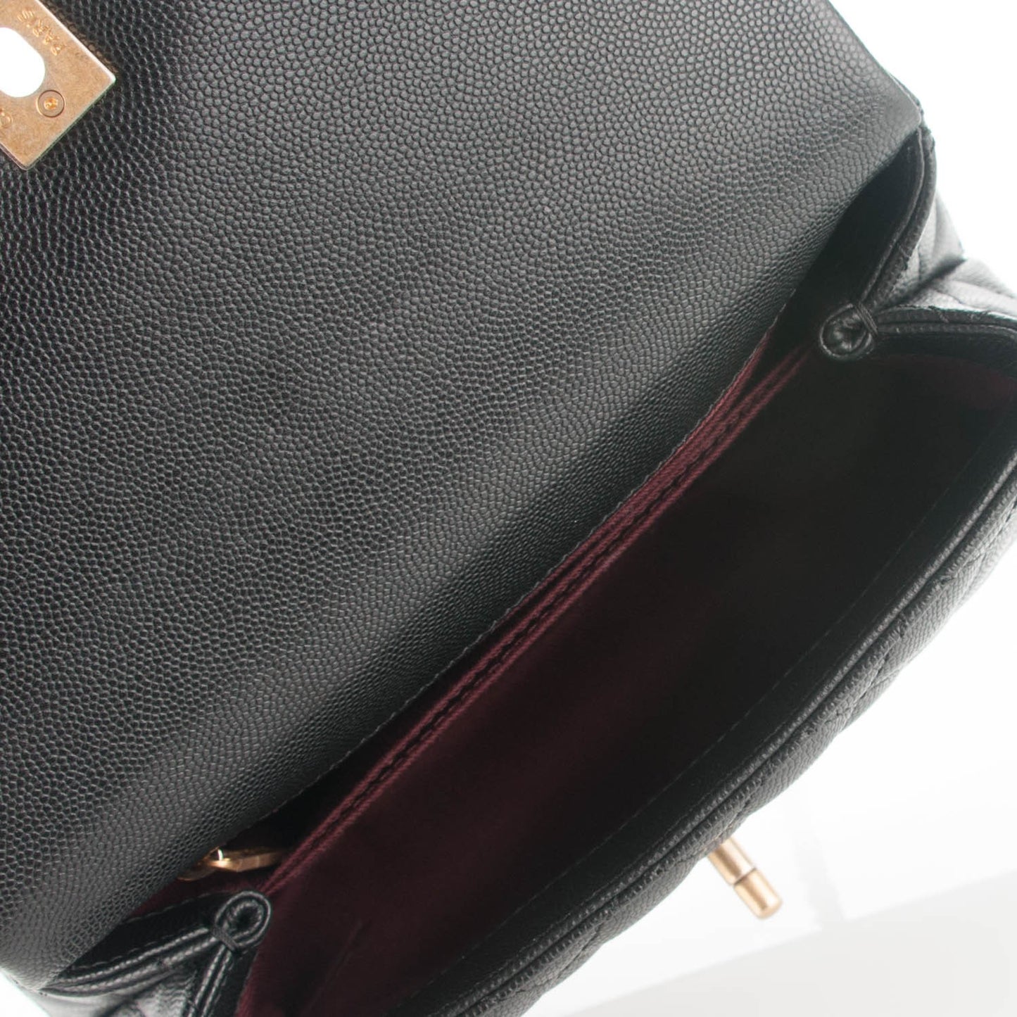 Caviar Quilted Mini Coco Handle Flap Black