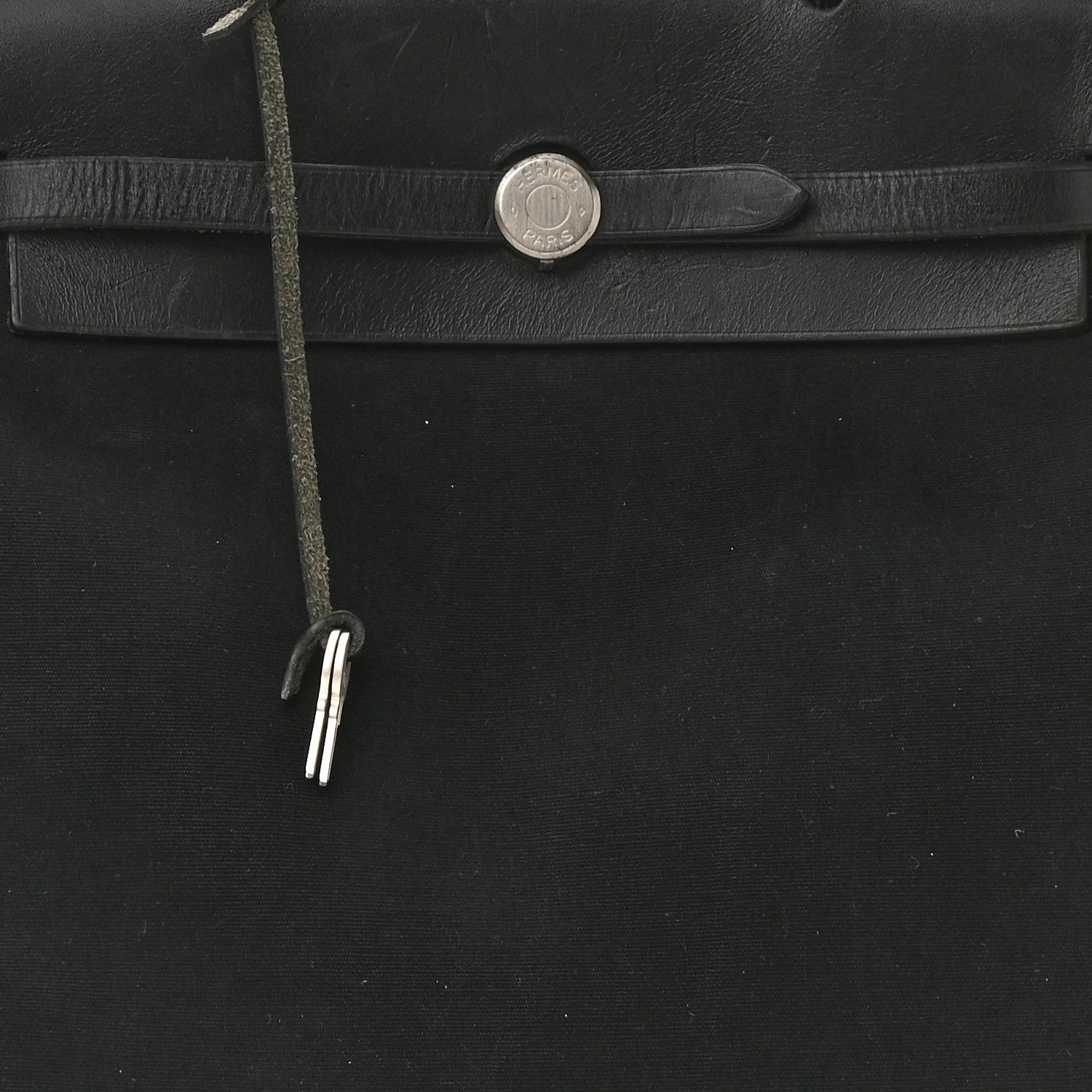 Hermes Toile Vache Calfskin Herbag 30 PM Backpack Black 9 of 11