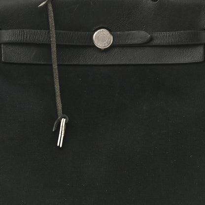 Hermes Toile Vache Calfskin Herbag 30 PM Backpack Black 9 of 11