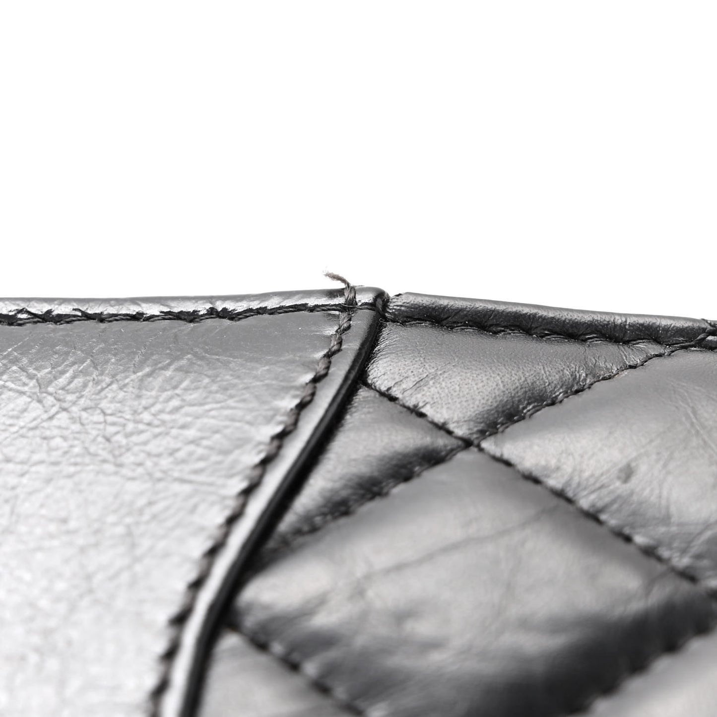 Aged Calfskin Quilted Gabrielle Wallet On Chain WOC Black
