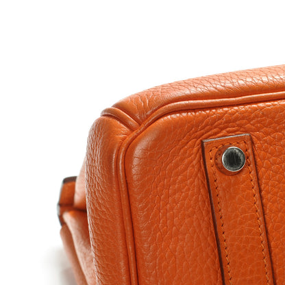 Hermes Taurillon Clemence Birkin 35 Orange 10 of 30