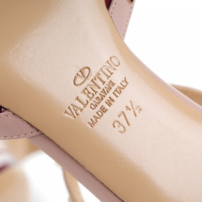 Valentino Garavani Patent Nappa Rockstud Ankle Strap 65mm Pumps 37.5 Crimson Poudre 6 of 7