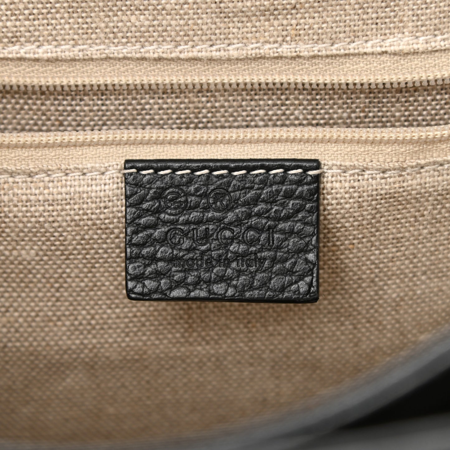 Dollar Calfskin Medium Interlocking G Top Handle Shoulder Bag Black