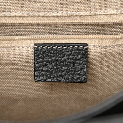 Gucci Dollar Calfskin Medium Interlocking G Top Handle Shoulder Bag Black 6 of 14