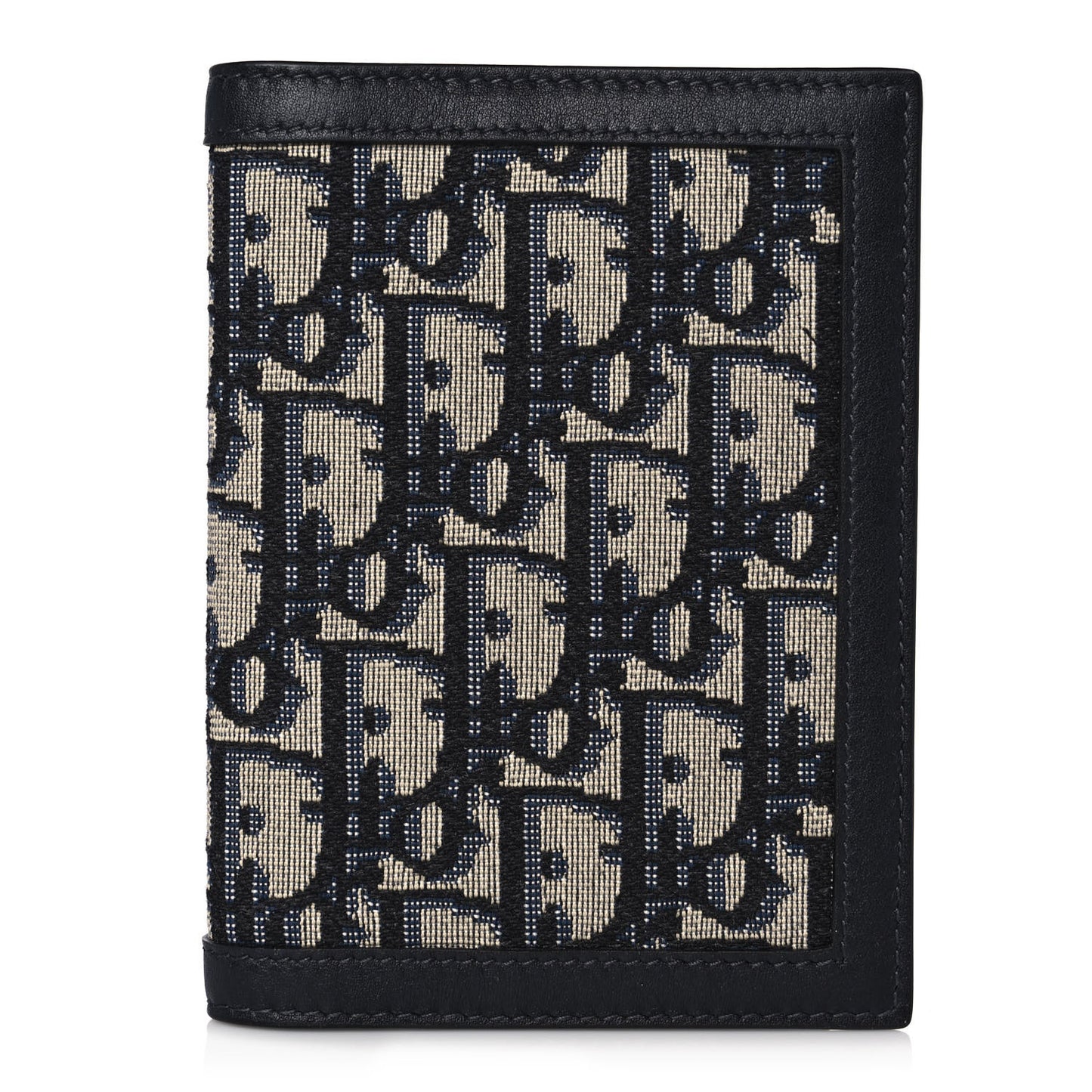 Calfskin Oblique Passport Holder Blue