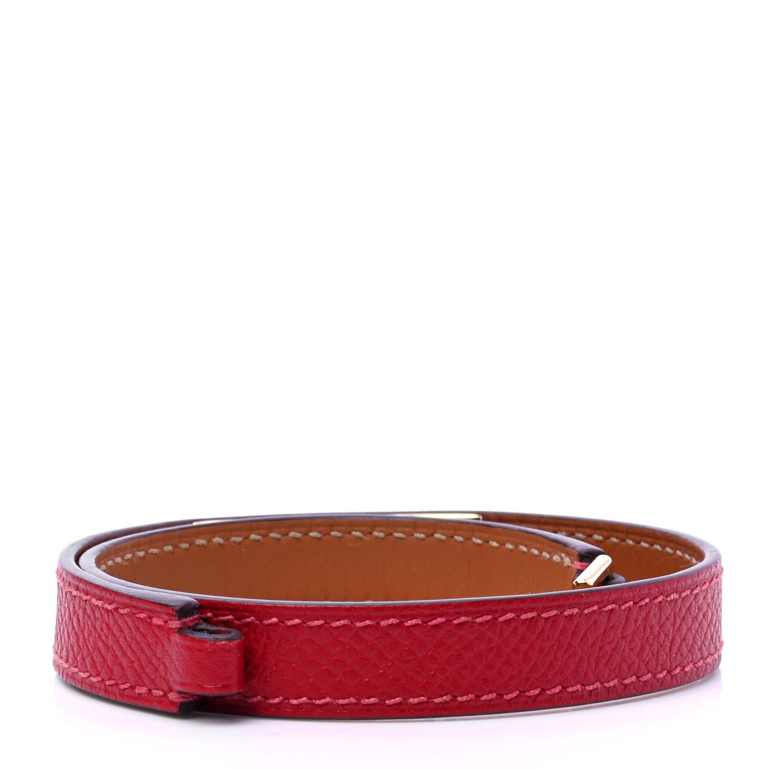 Hermes Epsom Rivale Double Tour Bracelet S Rouge Casaque 2 of 6