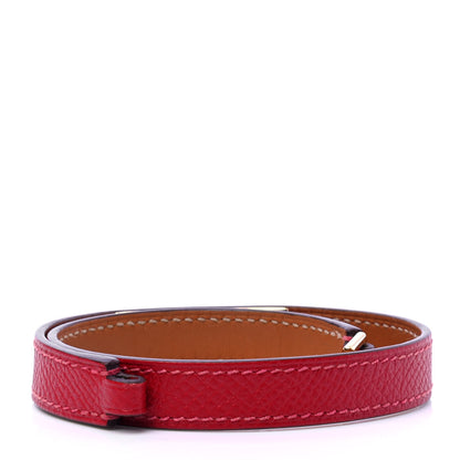 Hermes Epsom Rivale Double Tour Bracelet S Rouge Casaque 2 of 6