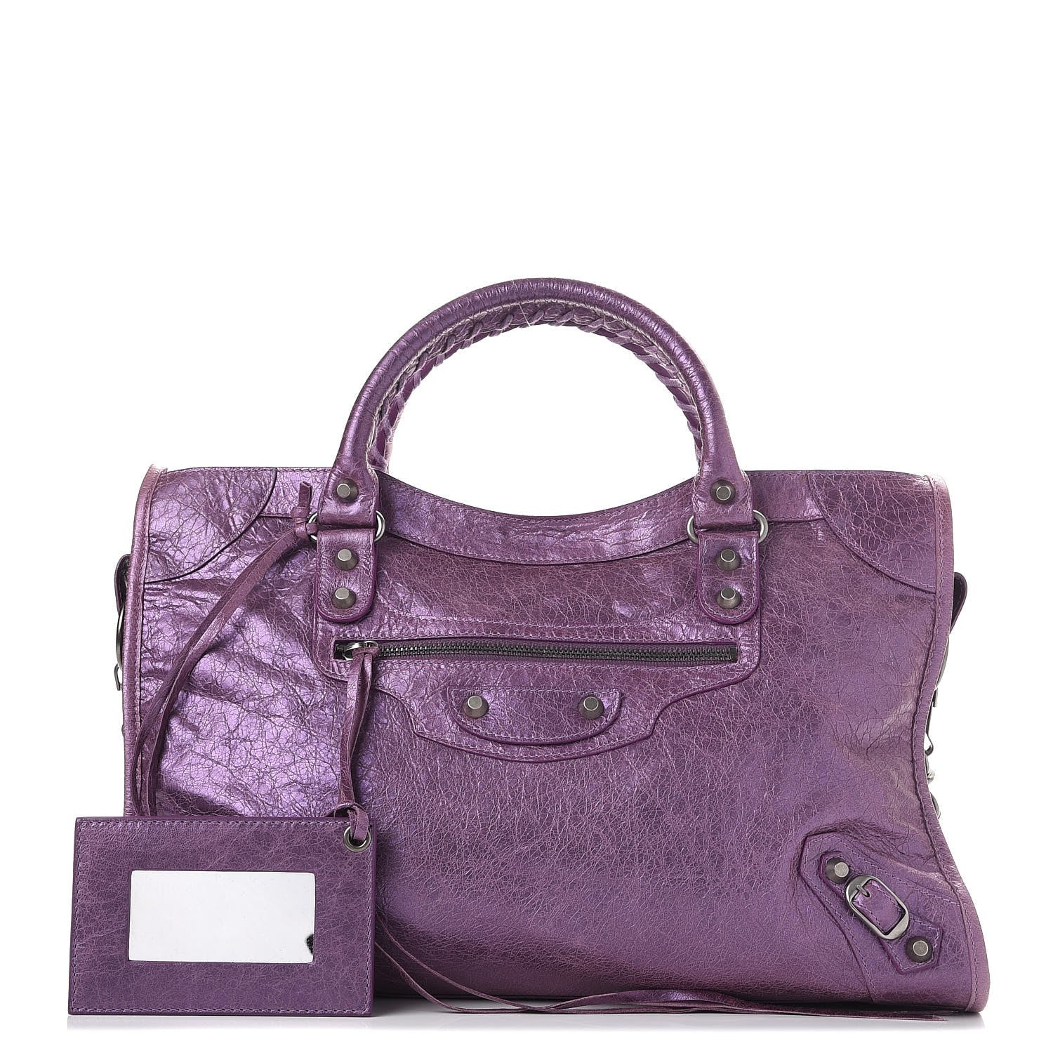 Balenciaga Agneau Classic Hardware City Metallic Purple 1 of 8